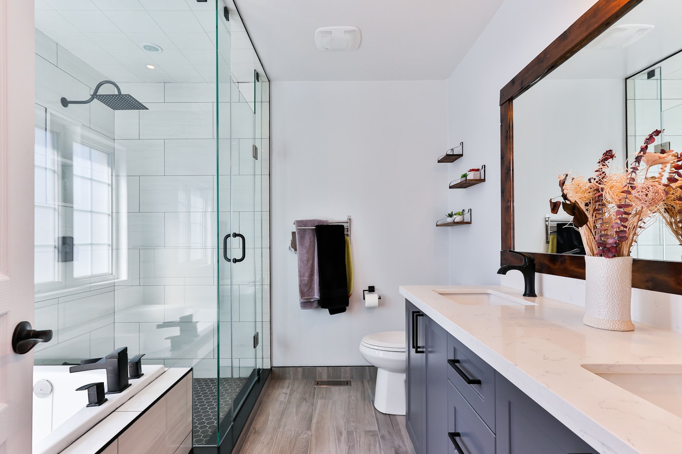 Freestanding bath install, Clapham